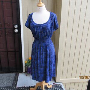 #684  WOMAN'S CASUAL BLUE/BLACK SUNDRESS BY METRO 7  (SIZE L.)